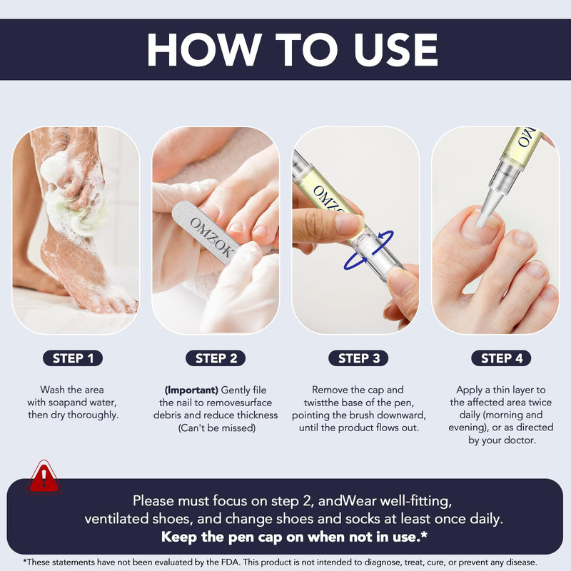 Toenail Fungus Pen - 25% Undecylenic Acid, Tea Tree Oil - Toenail Fungus Treatment Extra Strength for Toe Nail Repair Pen for Damaged Nails, Foot Fungal Nail Treatment for Fungi Funginail - 5pcs - BeesActive Australia