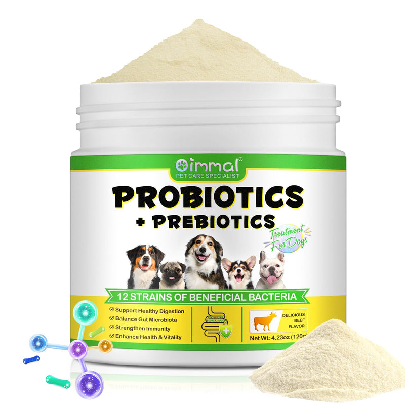 Dog Probiotic Powder, Dog Probiotics for Gut Health, Probiotics Powder for Dogs, Dogs Digestive Supplement, Aids Digestive Health, Immunity Health, Easily Absorbed(4.23 oz)