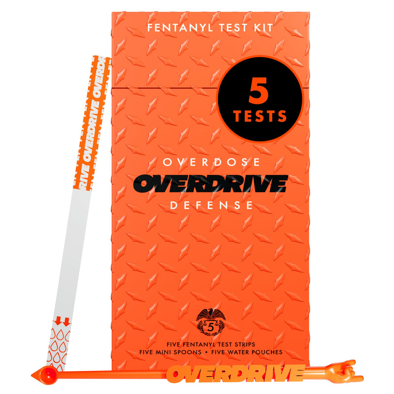 Fentanyl Test Strips, 5 Pack by Overdrive Defense, Drug Testing Kit for Liquid & Powder Substances, Rapid Detection, Highly Sensitive & Easy to Use