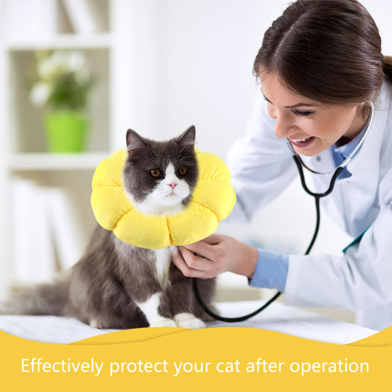 Cat neck collar, soft neck collar for cats, adjustable cat collar, sunflower cat collar for after operations, for small dogs and cats - BeesActive Australia