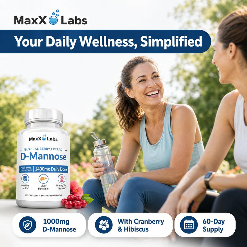 D-Mannose Capsules, 1400 Mg with Cranberry & Hibiscus Flower, 120 Ct | Fast Acting Formula, Supports Bladder & Urinary Tract Health - Extra Strength 60 Servings 120 Count (Pack of 1) D Mannose