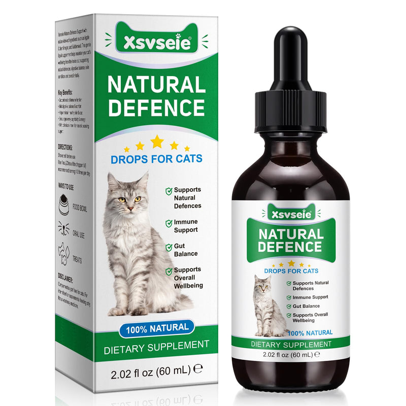 Natural Support Drops for Cats – Liquid Supplement with Prebiotics & Botanical Extracts | Supports Gut Balance, Skin & Coat Health & Everyday Vitality | 60 ml