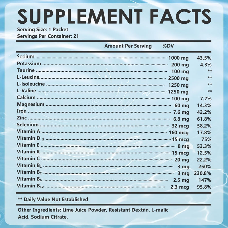 DR.YES Electrolytes Powder with Potassium, Sodium, Zinc & Vitamins | Rapid Hydration & Energy Booster | Sugar-Free & Zero Calorie, Keto Friendly, Vegan, (20 Stick Packs)