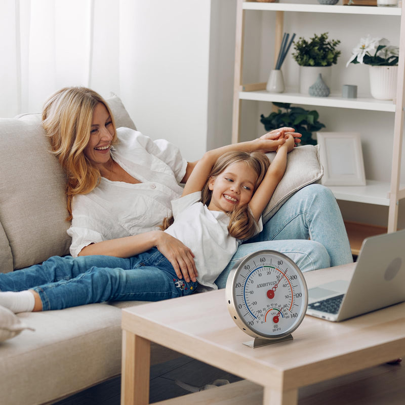 Indoor Outdoor Thermometer Hygrometer, Large Dial Waterproof Wall Mount - Accurate & Easy to Read for Home, Garden, Patio, Greenhouse, Farmhouse Decor by AXHHTVCGY - BeesActive Australia