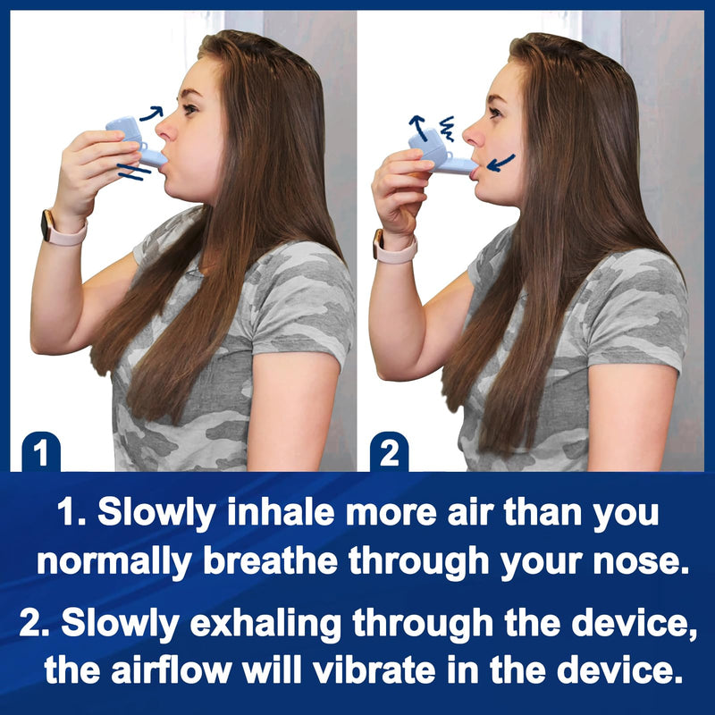 Mucus Clearance and Lung Expansion Device, Flutter Valve Mucus Removal Device, Lung Exerciser Device for Lung Strengthener, Breathing Exercise Device for Lungs (Light Blue) Light Blue - BeesActive Australia