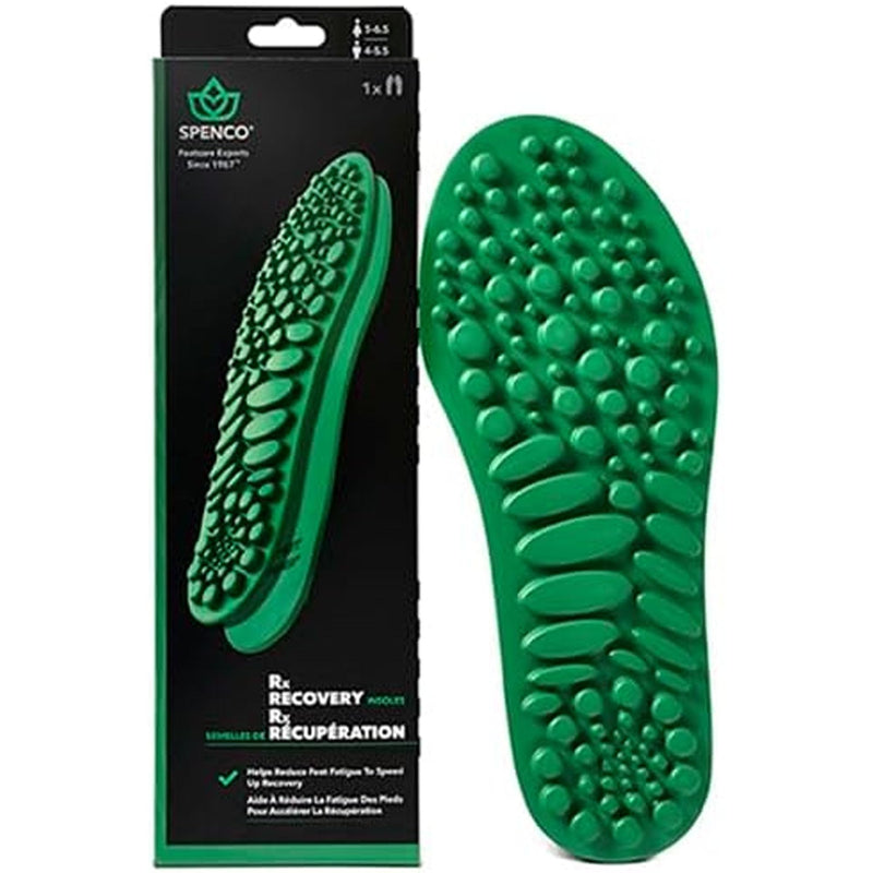 Spenco Recovery Insoles– Massage-Like Pressure Nodes for Foot Fatigue Relief, Multi-Density Arch Support, Full-Length Cushioning, Breathable & Slim Fit, Men's 12-13.5/Women's 13-14.5 Green