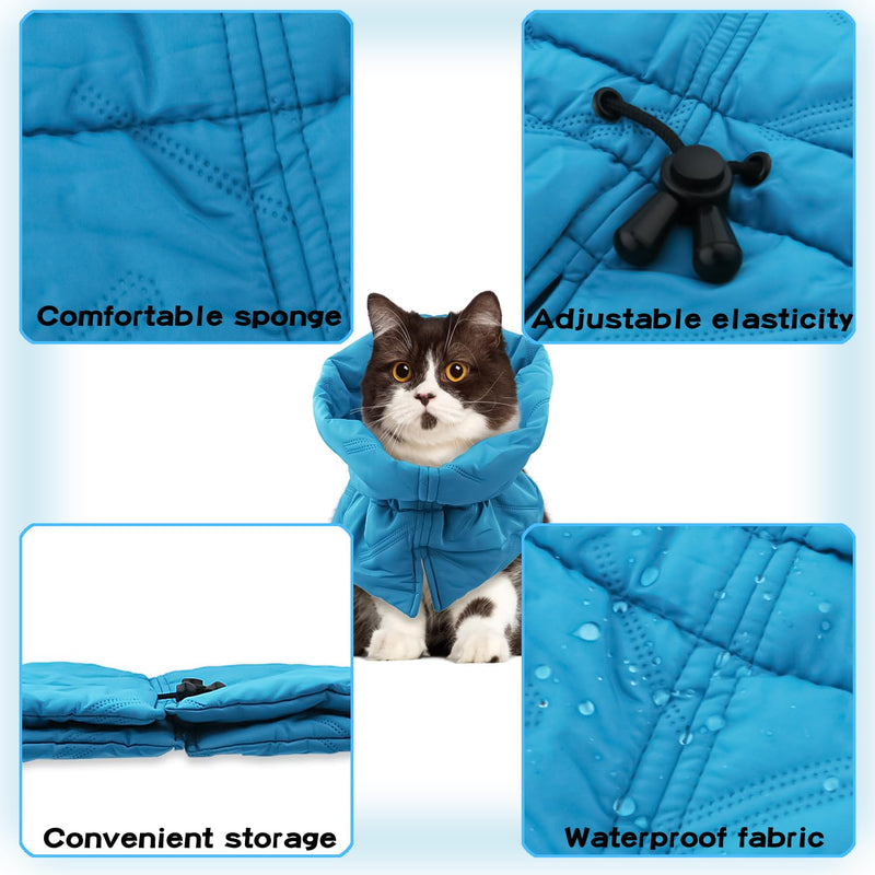 Huiyoulan Neck Brace Cat Protection, Adjustable Soft Cat Neck Brace, Elizabethan Collar, Post-Op Collar Protective Collar for Cats, Prevents Cats From Licking Wounds (S) - BeesActive Australia