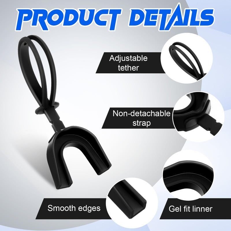 Kanayu 30 Pcs Strapped Mouth Guard No Boil Mouth Guard Soft Sports Mouthguard with Strap Mouth Protector for Adult Youth Boxing Basketball Hockey Lacrosse Wrestling Rugby Black