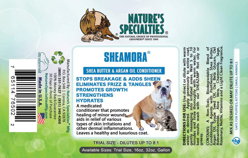 Nature's Specialties Sheamora Shea Butter & Argan Oil Conditioner for Dogs Cats, Secure Biodegradeable, 16oz - BeesActive Australia