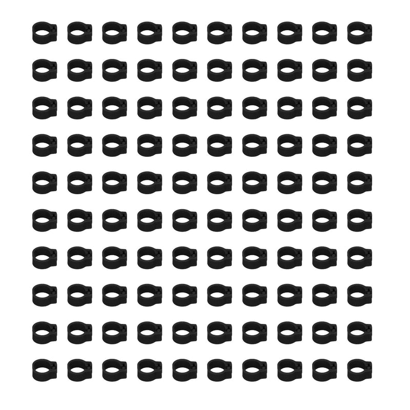 Fydun 100PCS S Leg Rings, 8mm Pigeons Identification Poultry Plastic Bird Foot Clip Pool Vacuum Hoses Bands No Words SuppliesOrange Health Supplies Band for Identify Orange (Black) Black