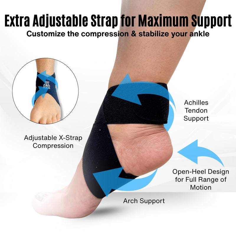 MDUB Ankle X Strap for Achilles Tendon and Planter Fasciitis Support, 1 Pack, Ankle Tendonitis Pain Relief Support Brace, Hiking, Soccer, Basketball, Running, Tennis, Volleyball & Pickleball - BeesActive Australia