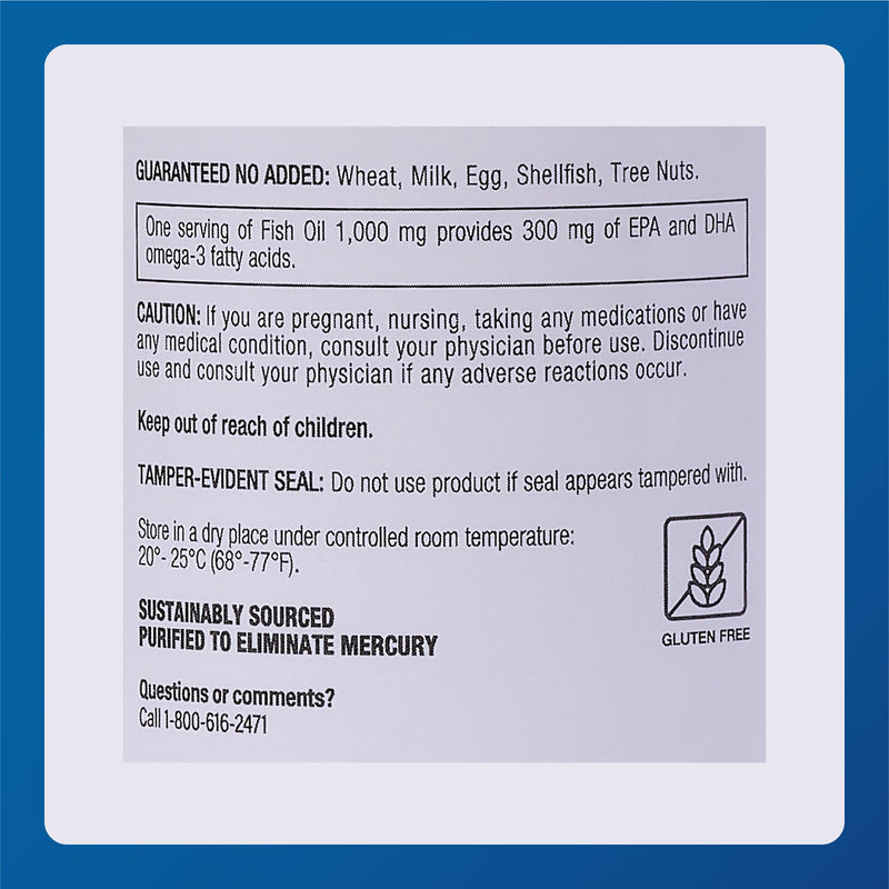 MAJOR Omega-3 Fish Oil - Fish Oil Supplement 1000mg - 100 Softgels (1-Pack) 100 Count (Pack of 1)