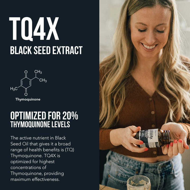 20% Thymoquinone Black Seed Oil Extract Capsules - TQ-Advanced 4X¬Æ: Potent Thymoquinone Concentration Available Concentrate from Nigella Sativa, Raw Form, Vegan, Glass Bottle (25 mg - 60 Capsules) 25mg - 60 Count (Pack of 1) - BeesActive Australia