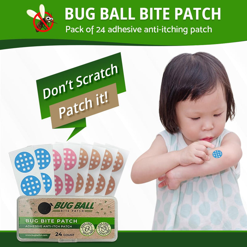 Bug Ball Bug Bite Patch, 24 Count, Natural Insect Bite Itch Relief from Mosquitos and Other Biting Insects, 2 Pack - BeesActive Australia