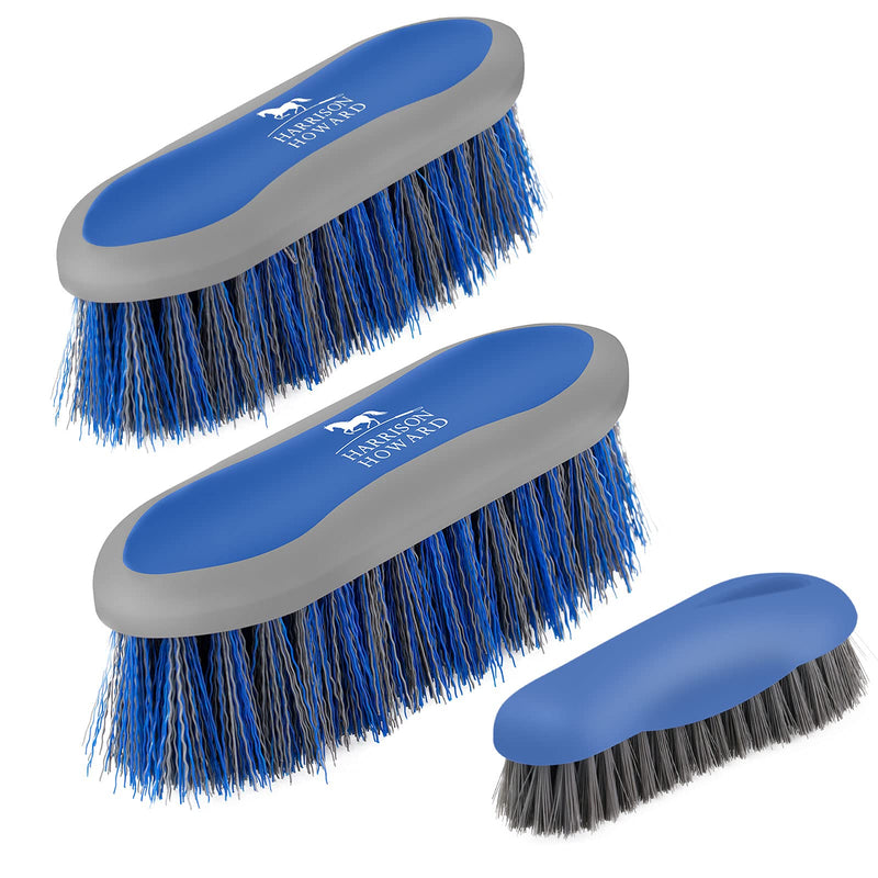 Harrison Howard ShineWell 3PCS Horse Grooming Brushes Ergonomic Shaping Gentle Comfortable Rubber Curry Horse Brush - BeesActive Australia