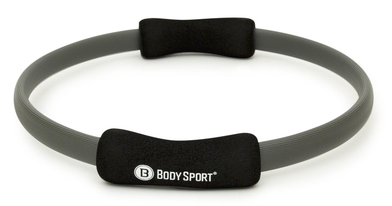 Body Sport Pilates Ring with Foam Padded Grips to Sculpt the Thighs, Core, Arms and More,Gray
