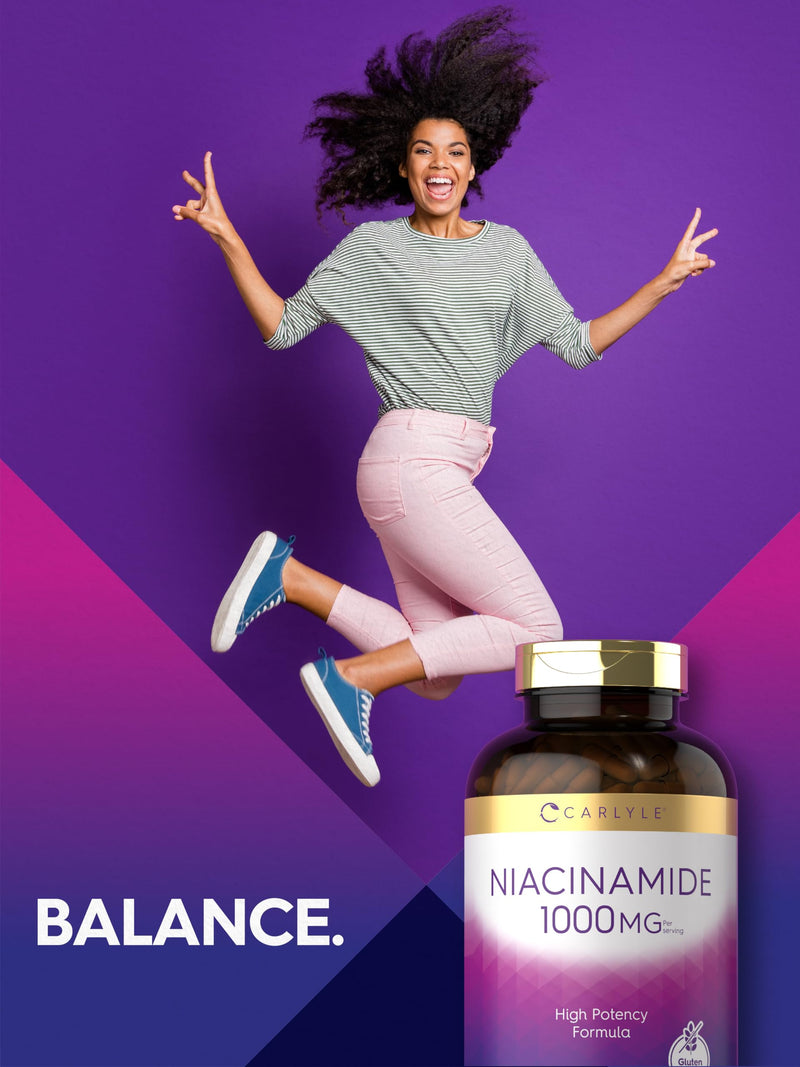 Carlyle Niacinamide 1000 mg | 300 Capsules | High Potency Formula | Non-GMO, Gluten Free Supplement 300 Count (Pack of 1)