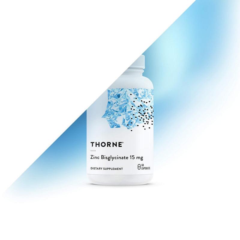 Thorne Zinc Bisglycinate 15mg - Daily Support for Skin, Eye & Immune System Health with Zinc Supplement Capsules - 60 Capsules Unflavored 60 Count (Pack of 1) - BeesActive Australia