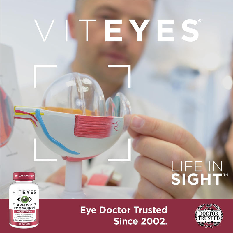 Viteyes Classic AREDS 2 Companion Multivitamin Supplement, Comprehensive Multivitamin Formula for AREDS 2 Users, 90 Capsules 90 Count (Pack of 1) With Beta-Carotene
