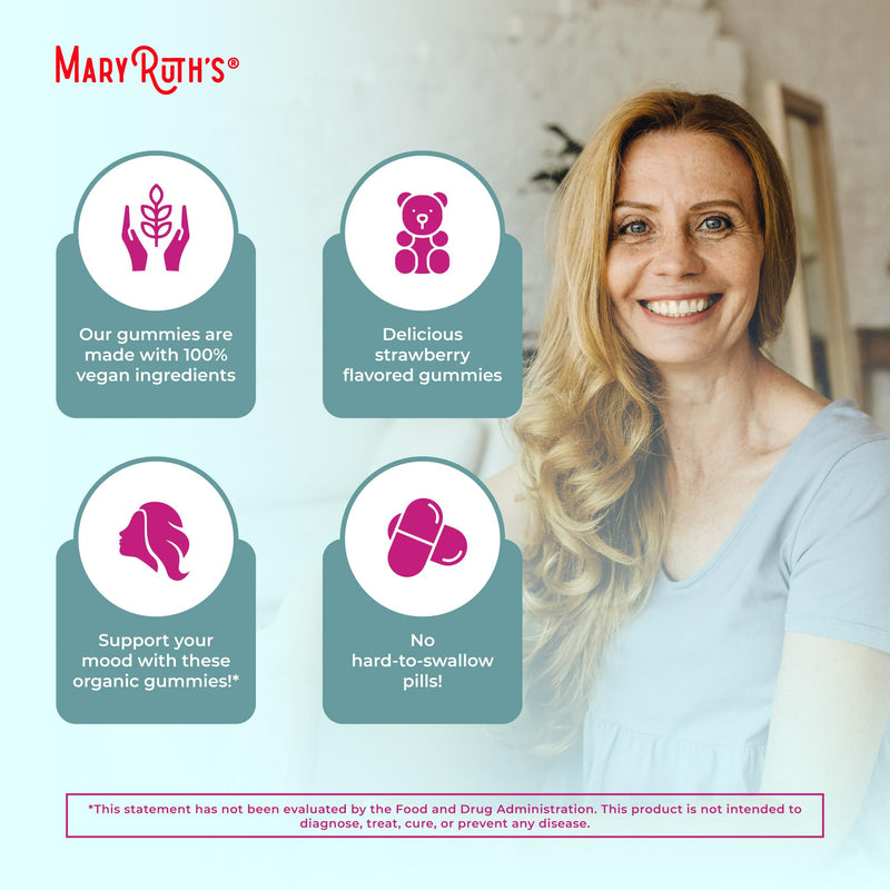 Organic Menopause Gummies by MaryRuth's | Menopause Supplements for Women | Mood Support | Hot Flash Relief | Maca Root | Black Cohosh | USDA Organic | Non-GMO | Vegan | 30 Servings - BeesActive Australia