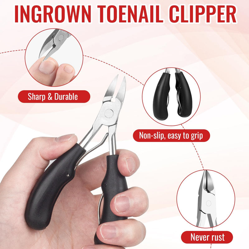 Ingrown Toenail Removal Kit, Ingrown Toenail Tool Kit with Ingrown Toenail Corrector, Ingrown Toenail Drops, Corrector Patch, Toenail Clipper, Nail File Lifter Tools - BeesActive Australia