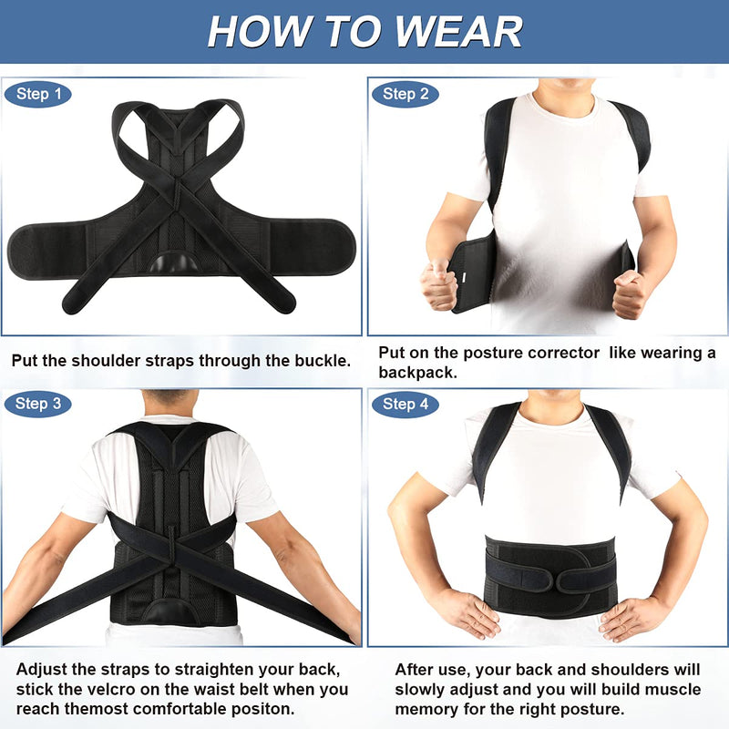 Back Brace Posture Corrector for Women and Men - Adjustable Posture Back Brace for Upper and Lower Back Pain Relief - Improve Back Posture and Lumbar Support,XX-Large(Waist:42-48 Inches) XX-Large(42-48 Inches) - BeesActive Australia