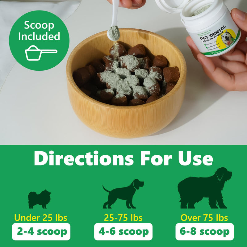 Dog Dental Powder, Teeth Cleaning Powder for Dogs, Dental Care for Dog Teeth Breath Freshener, Plaque & Bad Breath Off Powder Dog, Dog Breath Freshener for Small, Medium, Large Dogs 30g - PawsPlanet Australia