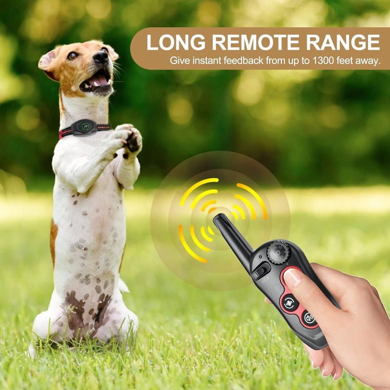 Dog Shock Collar - 2 in 1 Bark Collar with Remote, w/3 Remote Training Modes, Beep, Vibration 1300Ft Dog Training Collar for for Small Medium Large Dogs (DB4001B) DB4001B - BeesActive Australia