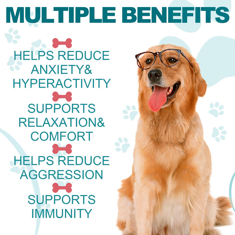 Hemp Calming Chews for Dogs, Dog Calming Treats, Dogs Anxiety Relief Treats, for Fear, Separation Anxiety, Barking, Hyperactivity, Reactivity, Aggression, Chicken Flavor, 110pcs (Bacon Flavor)
