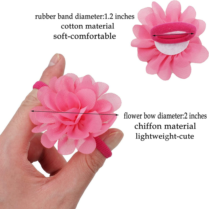 kangaroo 40 Colors Flower Small Dogs Hair Bows Hair Ties Cat Puppy Party Birthday Grooming Hair Accessories Seamless Hair Ties - BeesActive Australia