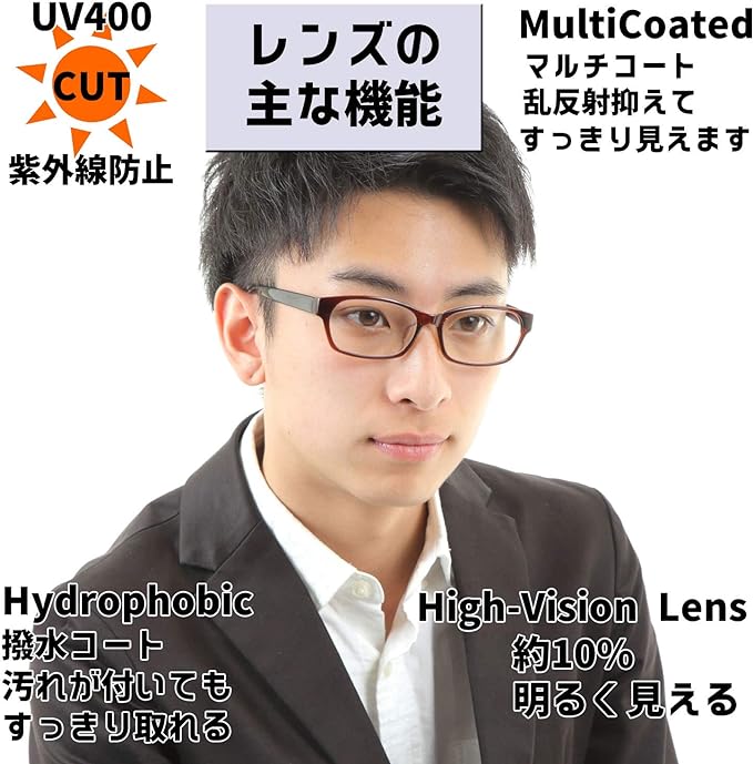 [Netmeganecom] Nearsightedness Glasses [CF5042c2n] Minus Lens - BeesActive Australia