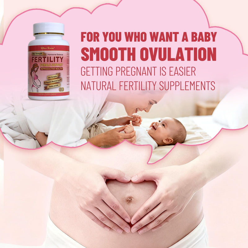 Fertility Tablets for Women, Female Prenatal Vitamin Supplements, Support Ovulation & Conception, 60 Tablets - BeesActive Australia