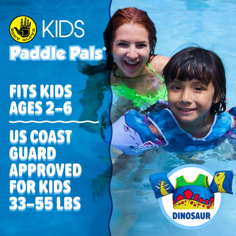 Body Glove Paddle Pals Learn to Swim Coast Guard Approved Kids Life Jacket PFD Dinosaur One Size 33-55 - BeesActive Australia