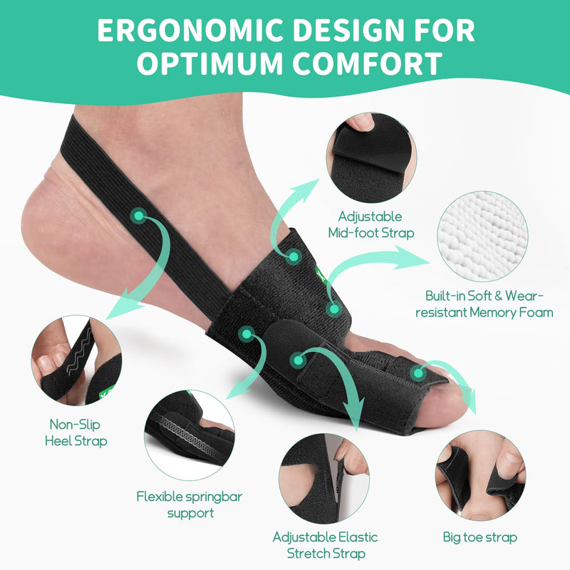 Healrecux Bunion Corrector for Women Men, Bunion Splint Brace Hallux Valgus Correction Big Toe Straightener for Daily Use, 1 Pair