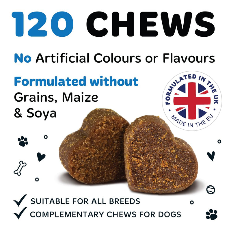 BUGALUGS 21 in 1 Multifunctional Dog Treats – Helps Gut, Teeth, Bladder, Joints, Calming, Relax & Itchy Skin - Perfect for Small, Medium & Large Dogs -120 chews