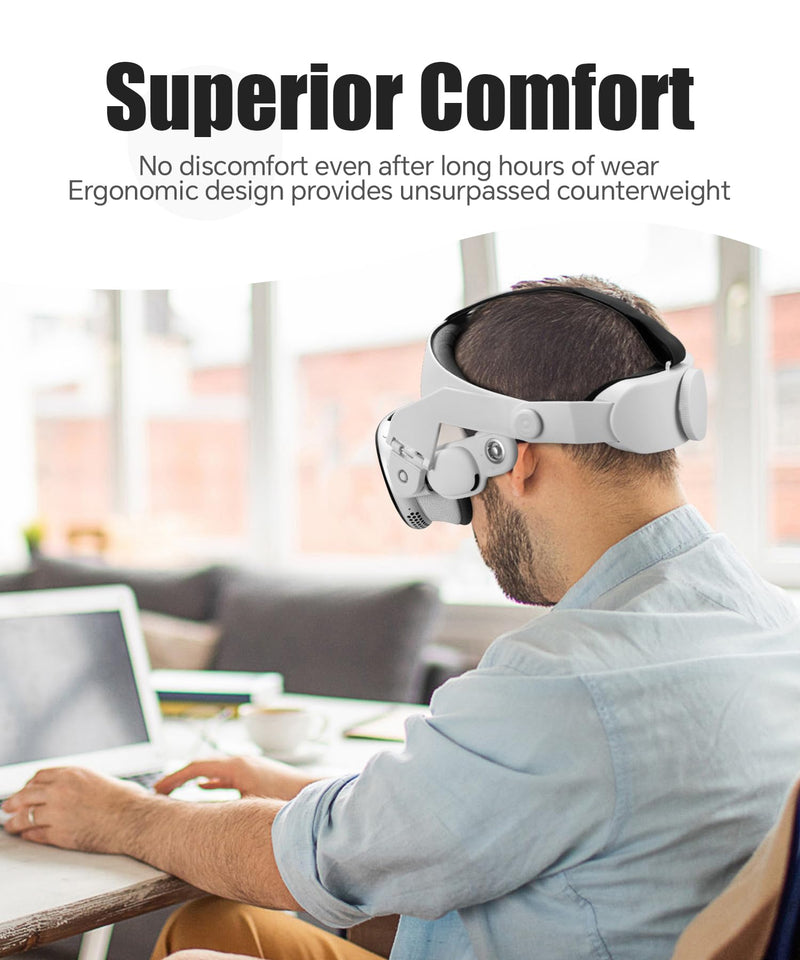Comfort Head Strap for Vision Pro Accessories, Adjustable Elite Strap for Vision Pro Headset Replacement Accessories, Reduce Facial Stress,Soft Cushion Lightweight for Apple VR Head Strap - BeesActive Australia