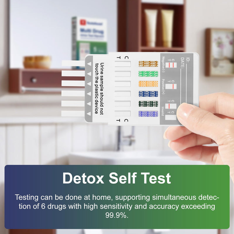 T TESTAHEAD Drug Test Kit 10 Pack, Home Drug Tests, 6 Panel Drug Test Urine, Tests for Marijuana (THC),COC,OPI 2000,AMP,BZO,MET 6 Panel-10 Pack - BeesActive Australia