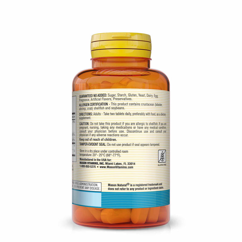MASON NATURAL Glucosamine Chondroitin 1500/1200 2 Per Day with Vitamin C - Supports Joint Health, Improved Flexibility and Mobility*, 90 Capsules