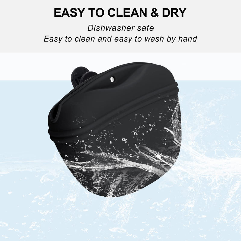 Left&Right Dog Clicker Training Kit,Silicone Dog Training Treat Pouch and Dog Clickers,Dog Treat Bag with Clicker Training for Dogs,Pet Treat Bag with Convenient Magnetic Buckle Closing and Waist Clip Black - BeesActive Australia