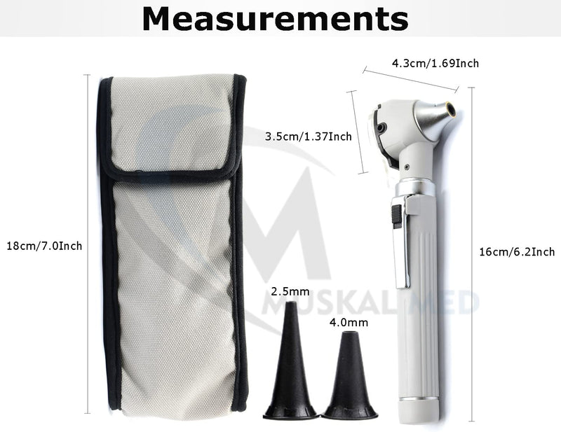 MuskLife Otoscope - Ear Scope with Light, Ear Infection Detector, Pocket Size, in 10+ Colors! Gray Style - BeesActive Australia
