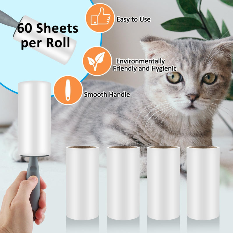 Vexillic lint roller, 12 rolls of lint roller without dispenser, 60 sheets of lint roller for clothing with 2 dispensers, 2 dust covers, lint roller for clothing, hair, cat hair, dog hair - BeesActive Australia