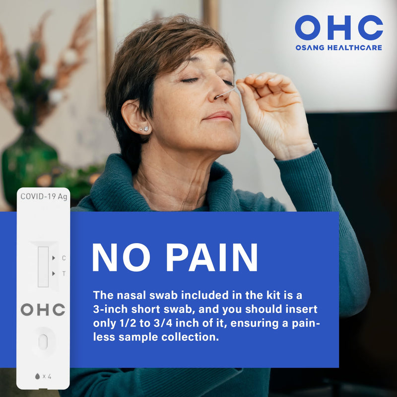 OHC COVID-19 At Home Antigen Self Test for SARS-CoV-2, Omicron & Delta – 15 Minute Results, Nasal Swab, Ages 2+, 2 Tests per Box