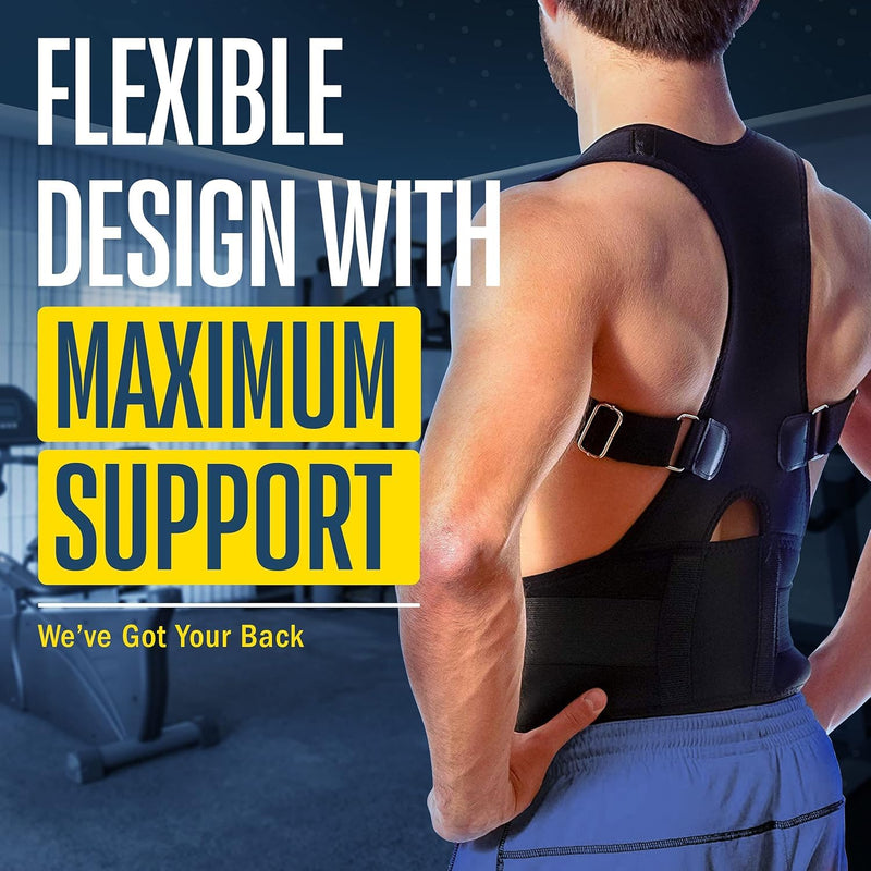Posture Corrector for Men & Women – Adjustable Posture Brace with Back Support, Shoulder Straightener for Pain Relief & Body Alignment, Medium - BeesActive Australia