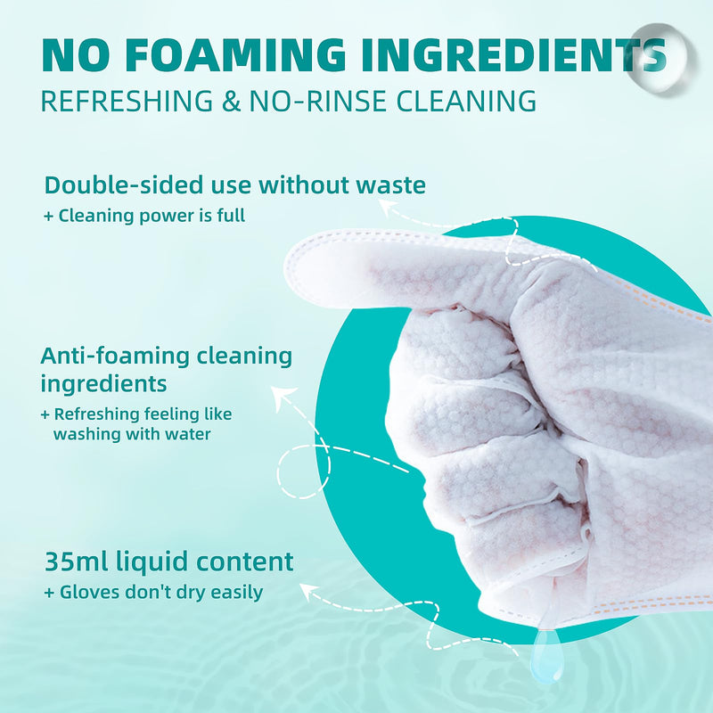 MEDUWEDU Coconut Daily Clean Kit – Dental Finger Wipes + No-Rinse Grooming Gloves