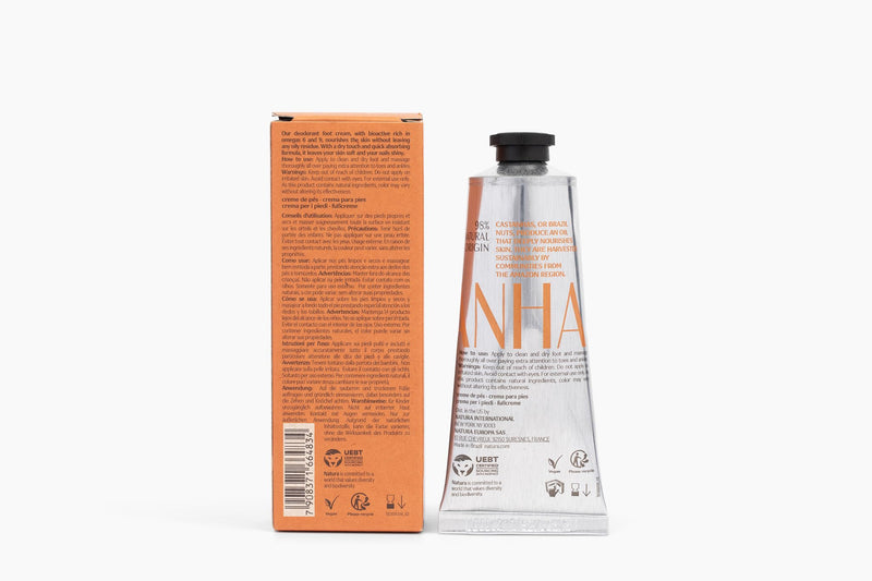 Natura - Brazil Nut Nourishing Foot Cream - Nourish & Soothe Dry Skin - Fast Absorbing - With Castanha Oil to Deeply Moisturize - Vegan & Cruelty-Free - 2.6 oz (75g) - BeesActive Australia