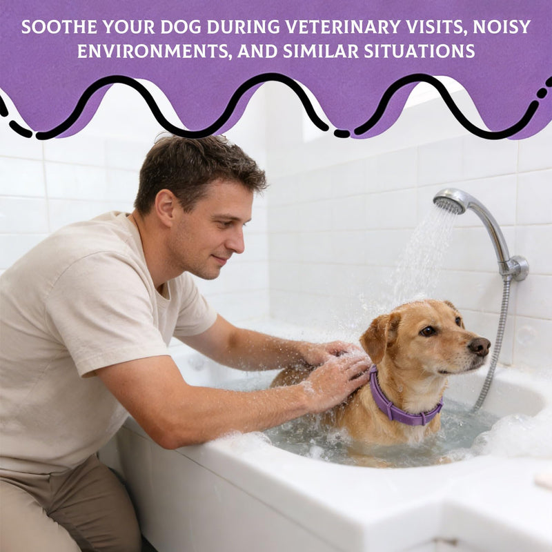 3 PCS Pheromone Dog Calming Collar with Lavender Relaxing Dog/Cat Collar Adjustable Anxiety Relief for Prts Stress, Separation, Noise, Thunderstorms, Fireworks, Travel (Purple) Purple, 3 PCS
