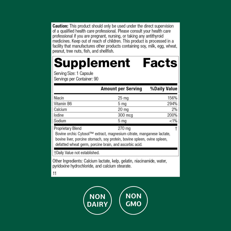 Standard Process Min-Chex - Supplement for Nervous System Support - Supports Healthy Gland Functions to Aid a Healthy Stress Response - Non-Dairy - 90 Capsules (90 Servings) 90 Count (Pack of 1)