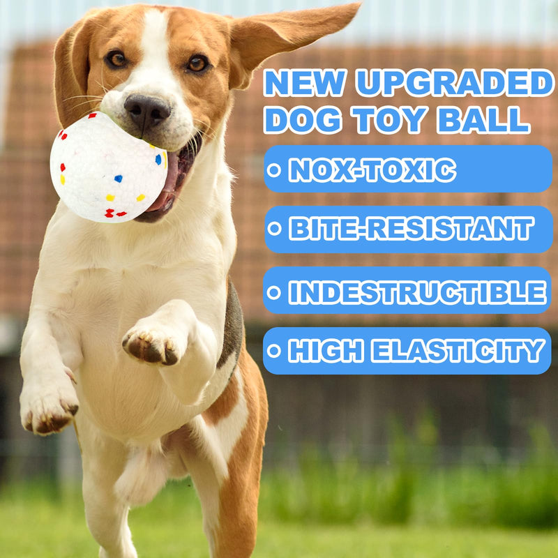 Dog Balls Dog Toys for Aggressive Chewers 4pack Indestructible Tennis Balls for Dogs, Durable Chew Toys Water Toy Fetch Balls for Large Medium Small Dog and Puppies (2.5 Inch)