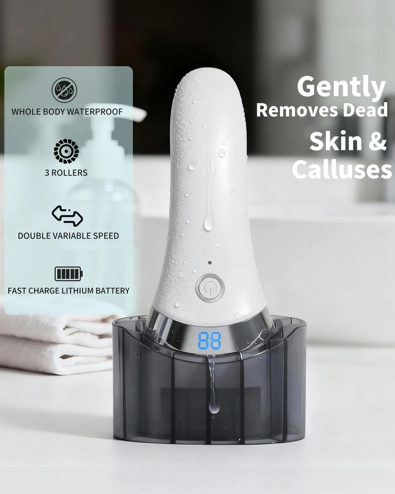 Electric Foot Callus Remover, Rechargeable Foot Care Tool with 3 Speed Settings, Waterproof Foot File, Portable Foot Dead Skin Remover, Smooth Heels, Home or Travel Spa Foot Care - BeesActive Australia