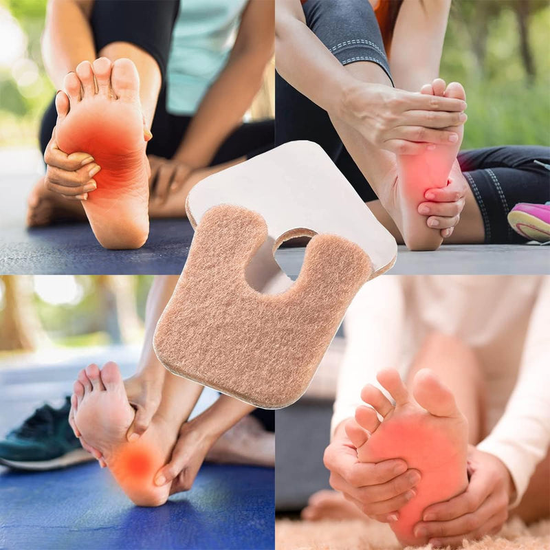 60 Pieces U Shaped Felt Callus Pads Metatarsal Pads Forefoot Foot Pads Pain Relief Foot Cushion Keep Protecting Calluses from Rubbing on Shoes Adhesive Pads for Men and Women 60 PCS - BeesActive Australia